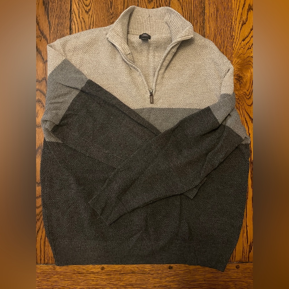 Dockers Men Quarter Zip Grey Sweater - SIZE XL